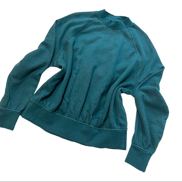 New teal mock neck pullover sweater - Picture 1 of 4